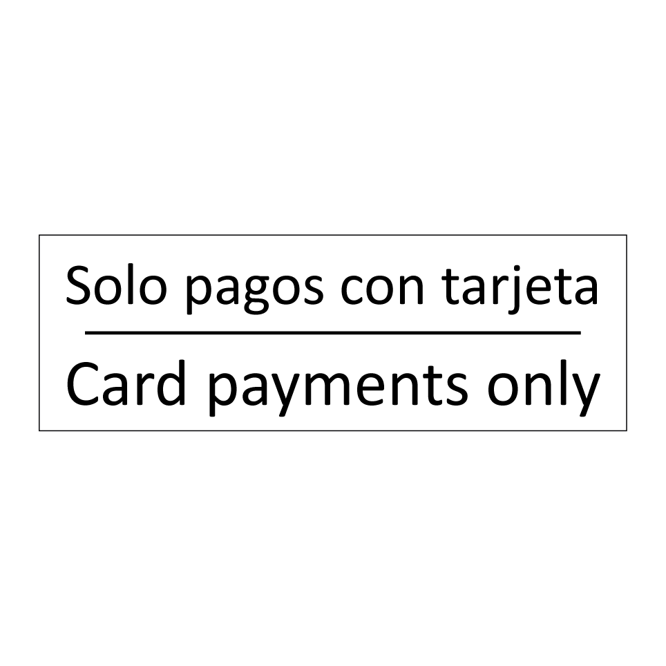 Solo pagos con tarjeta - Card payments only