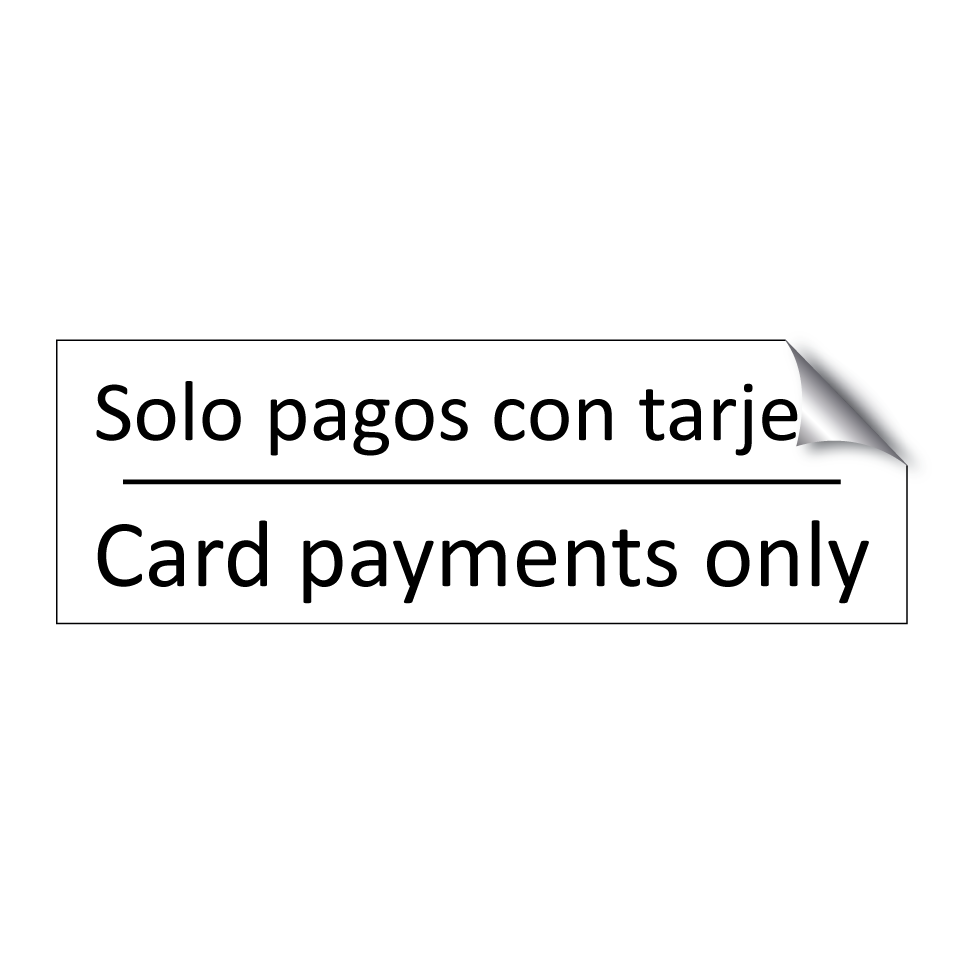 Solo pagos con tarjeta - Card payments only