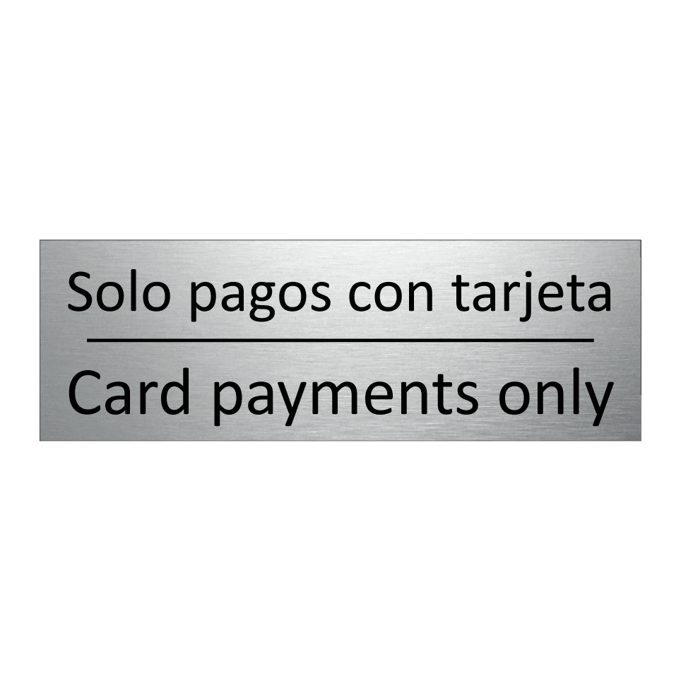 Solo pagos con tarjeta - Card payments only