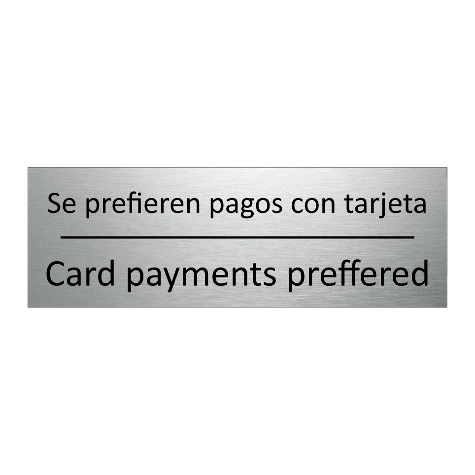 Se prefieren pagos con tarjeta - Card payments preffered