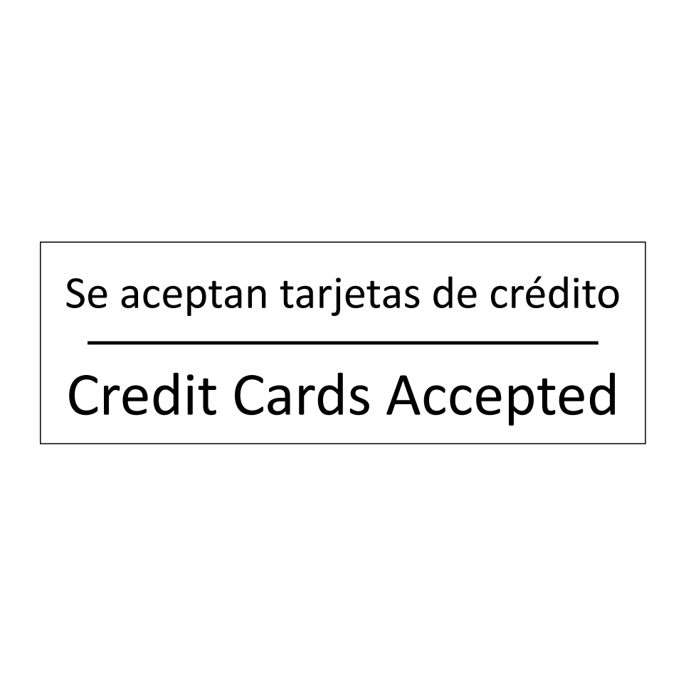 Se aceptan tarjetas de crédito - Credit Cards Accepted