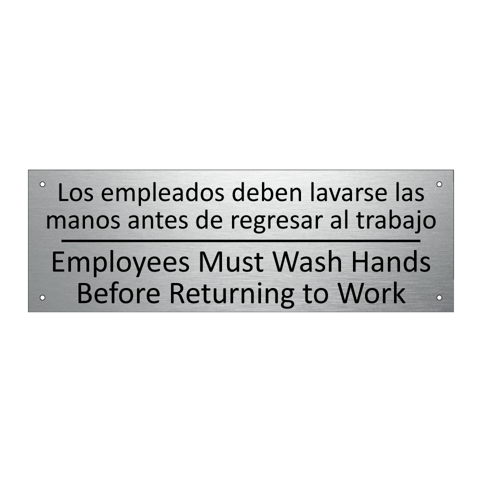 Los empleados deben lavarse /.../ - Employees Must Wash Hands /.../