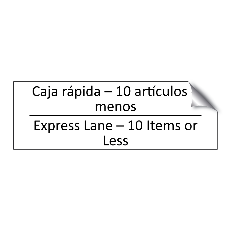 Caja rápida – 10 artículos o /.../ - Express Lane – 10 Items or /.../