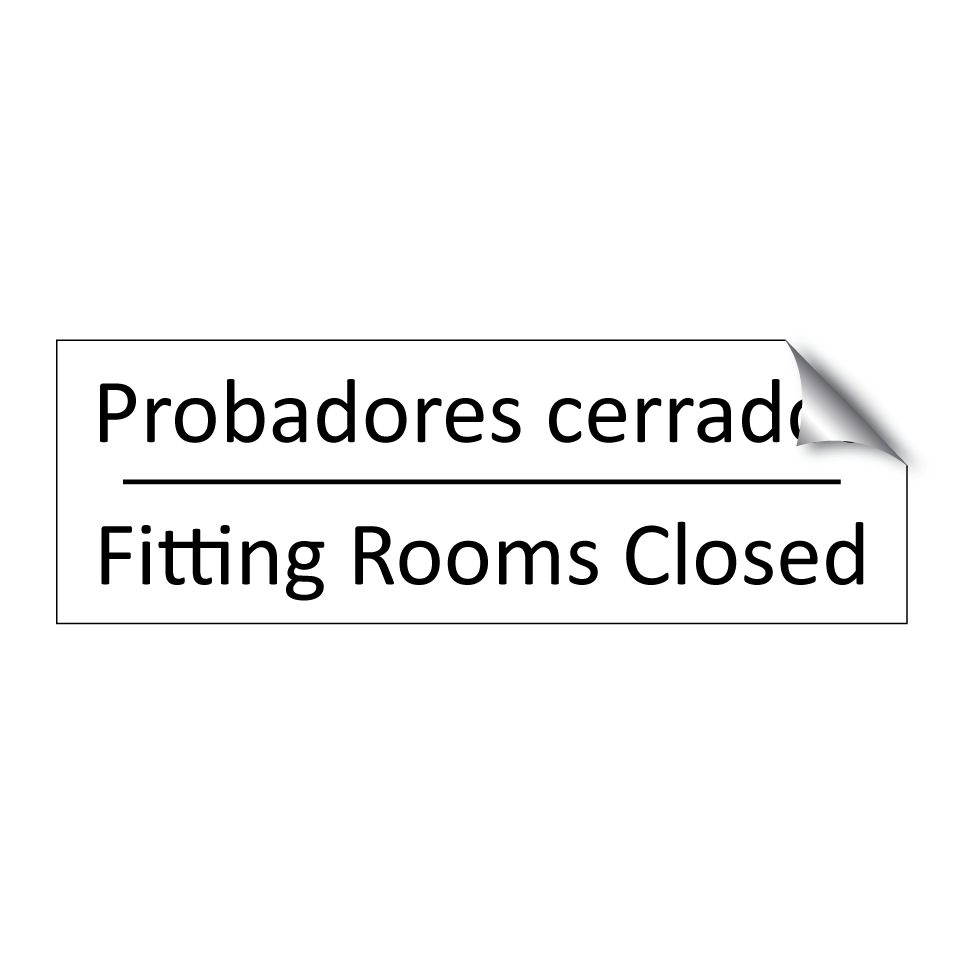 Probadores cerrados - Fitting Rooms Closed