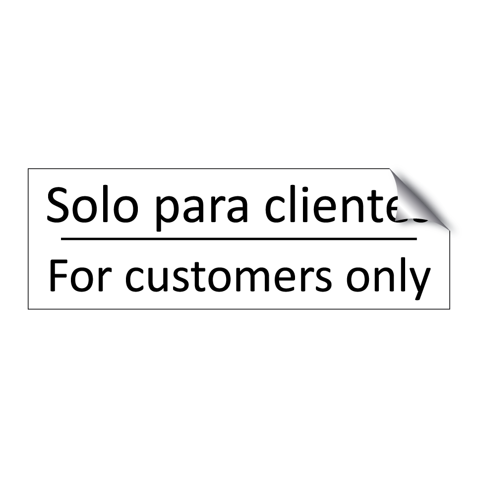 Solo para clientes - For customers only