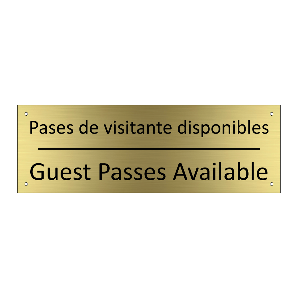 Pases de visitante disponibles - Guest Passes Available