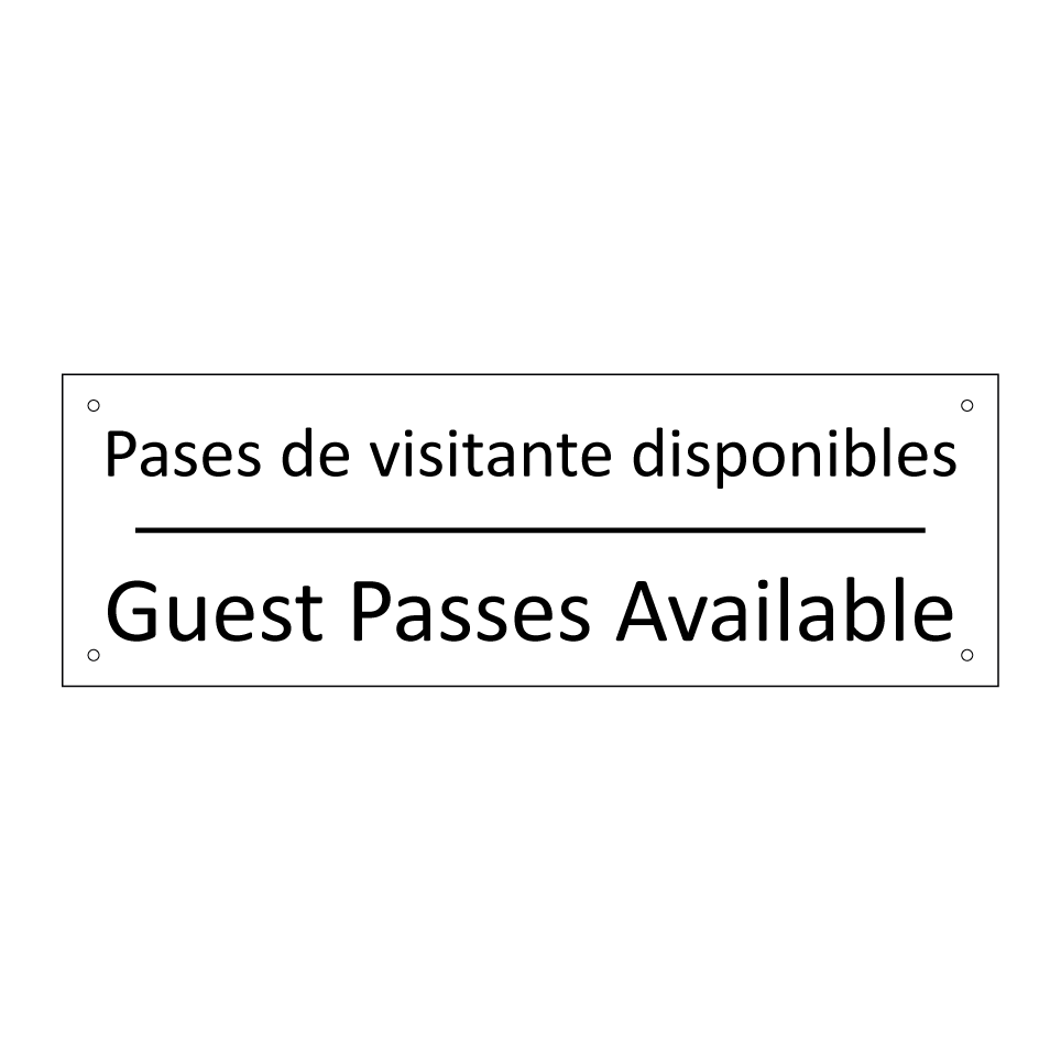 Pases de visitante disponibles - Guest Passes Available