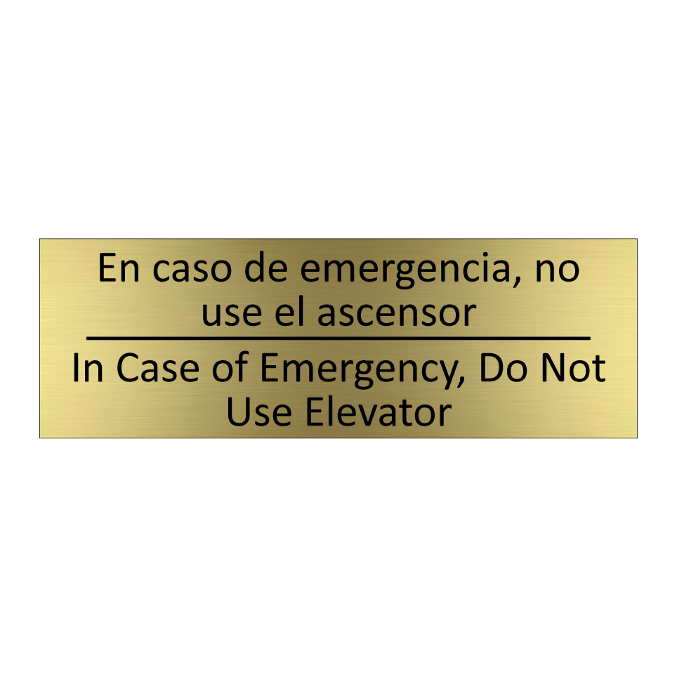 En caso de emergencia, no use /.../ - In Case of Emergency, Do Not /.../