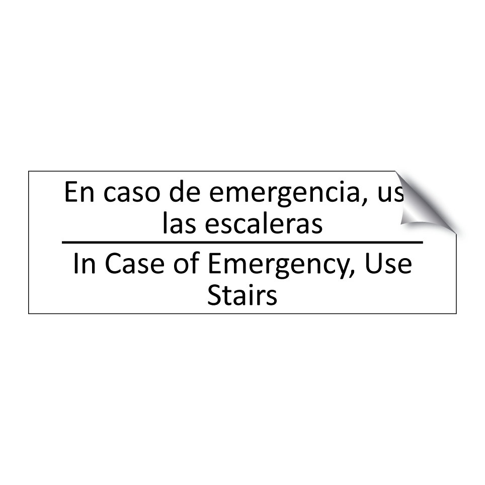 En caso de emergencia, use /.../ - In Case of Emergency, Use /.../