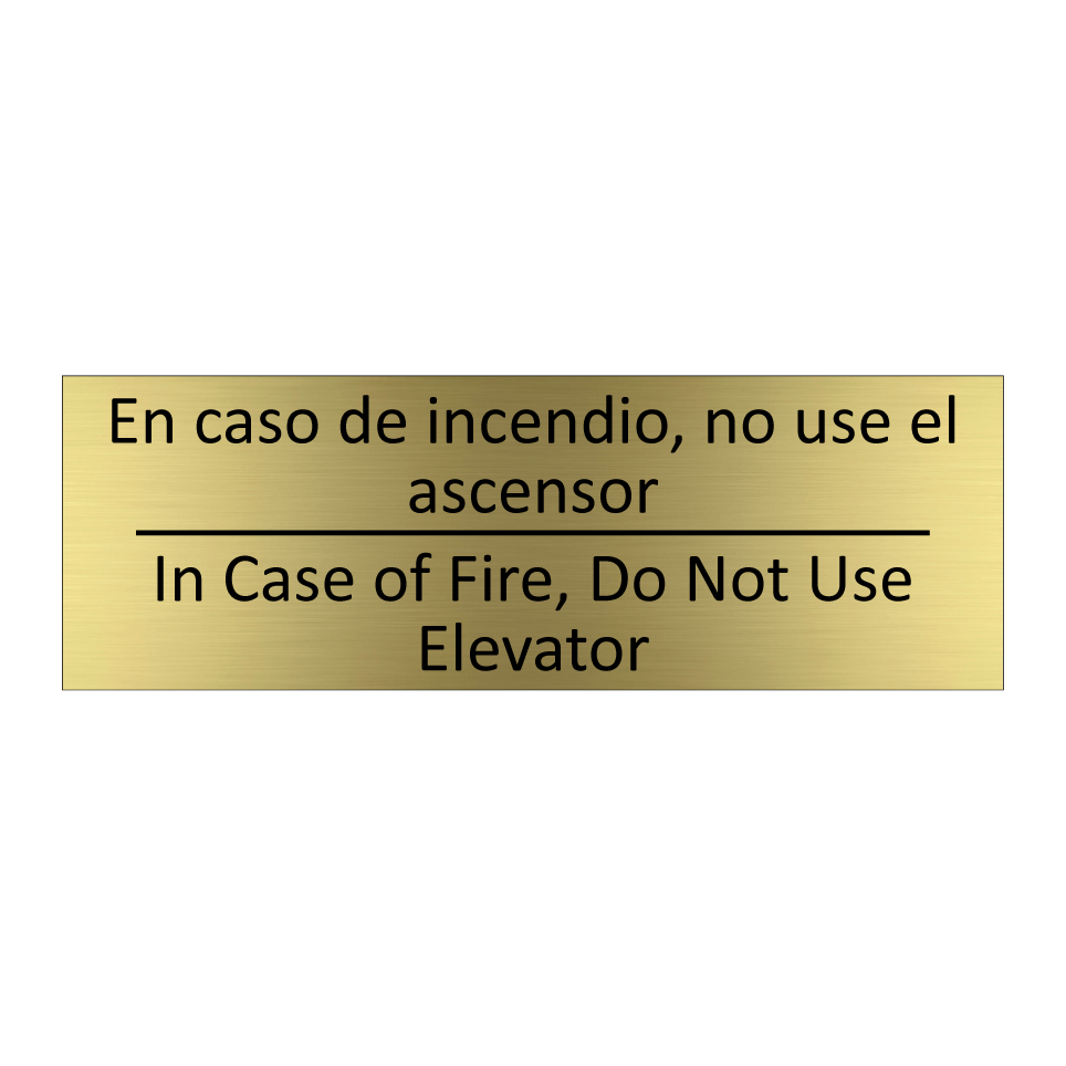 En caso de incendio, no use /.../ - In Case of Fire, Do Not Use /.../