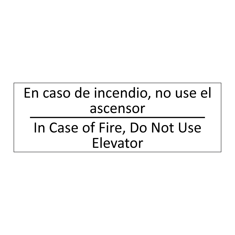 En caso de incendio, no use /.../ - In Case of Fire, Do Not Use /.../