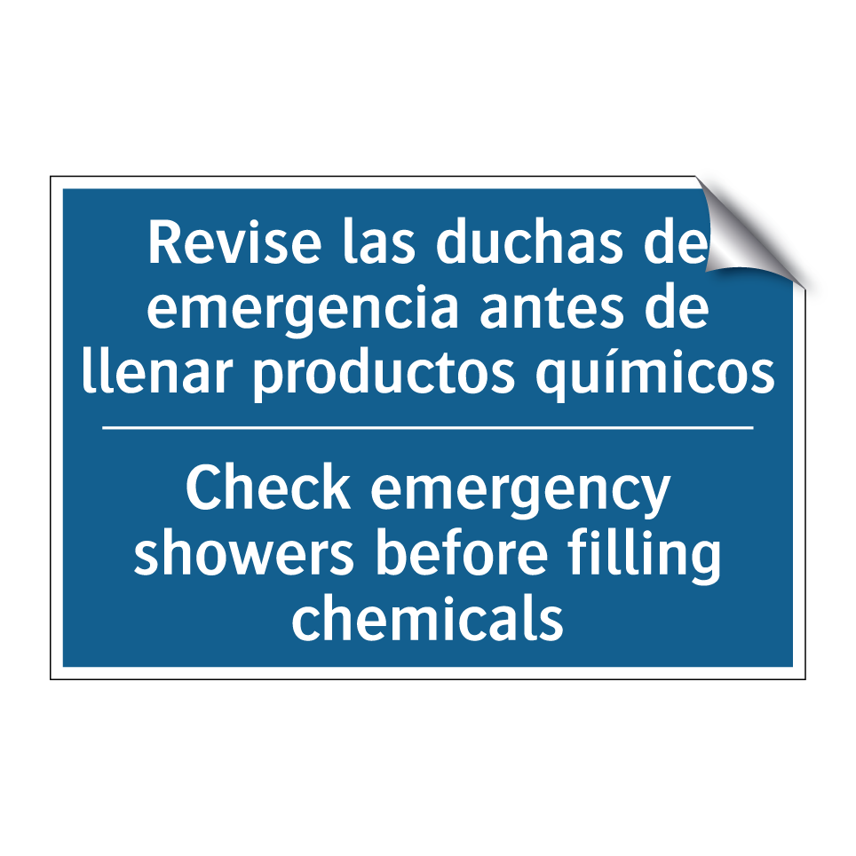 Revise las duchas de emergencia /.../ - Check emergency showers before /.../