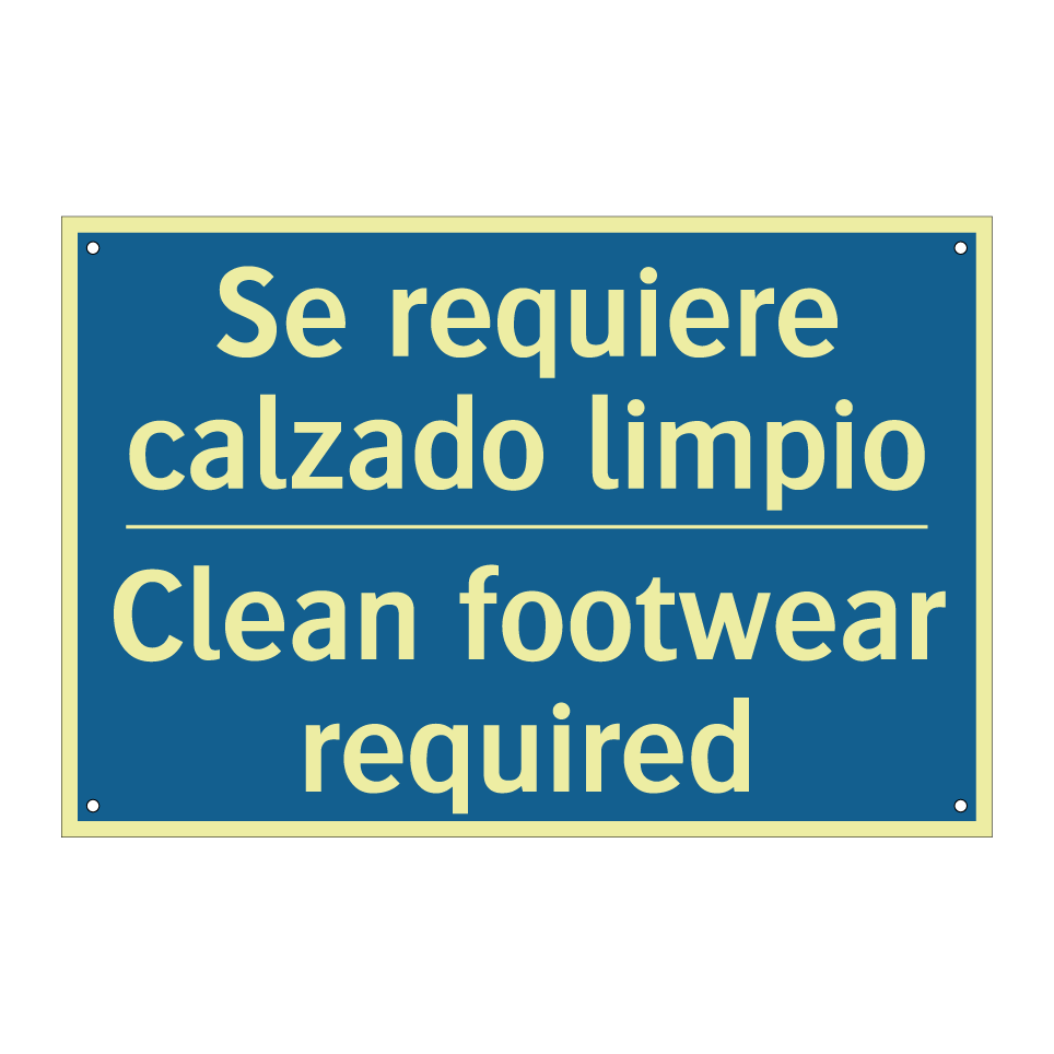 Se requiere calzado limpio - Clean footwear required