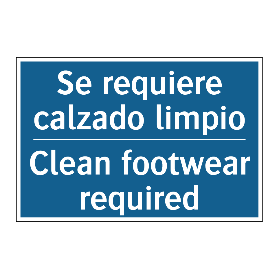 Se requiere calzado limpio - Clean footwear required