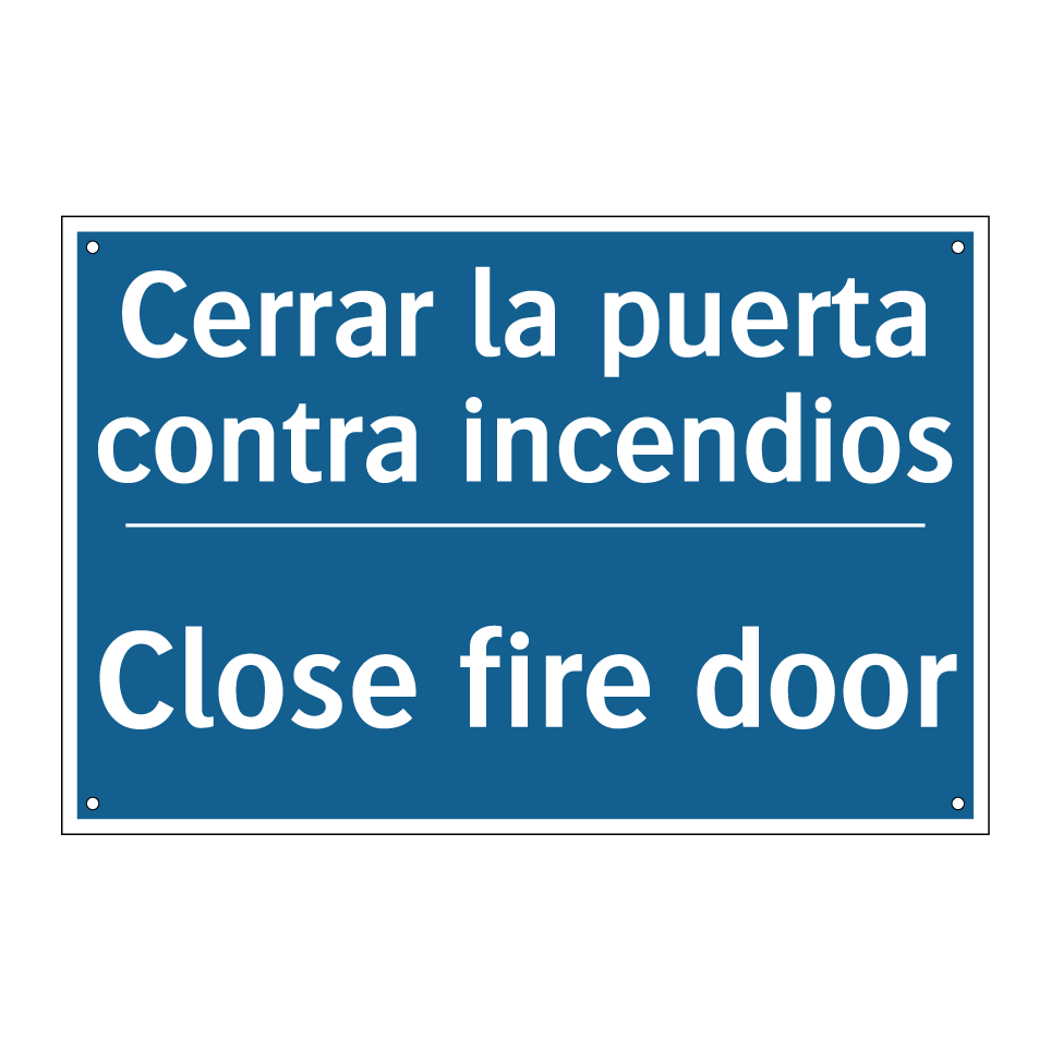 Cerrar la puerta contra incendios /.../ - Close fire door
