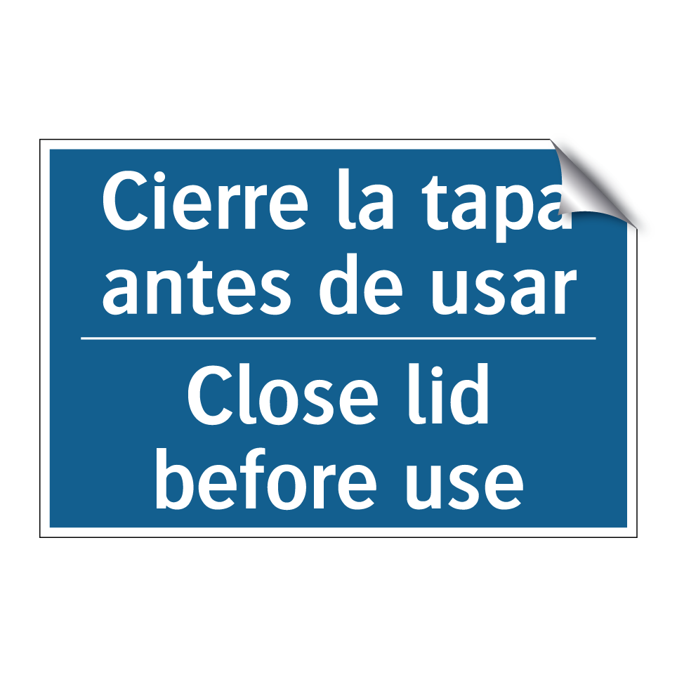 Cierre la tapa antes de usar - Close lid before use