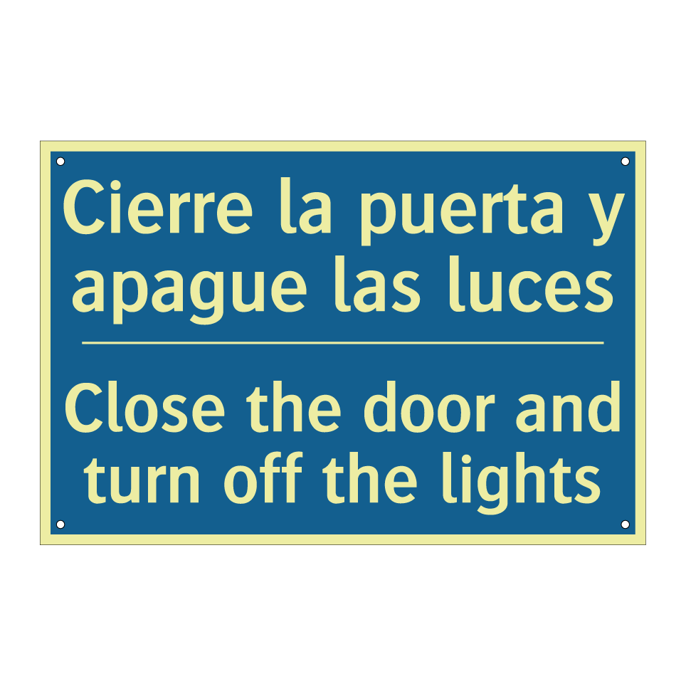 Cierre la puerta y apague las /.../ - Close the door and turn off the /.../