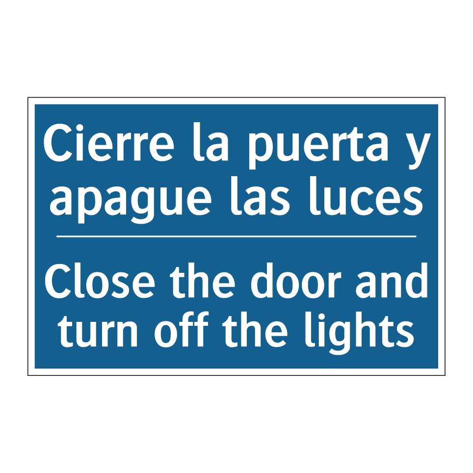Cierre la puerta y apague las /.../ - Close the door and turn off the /.../