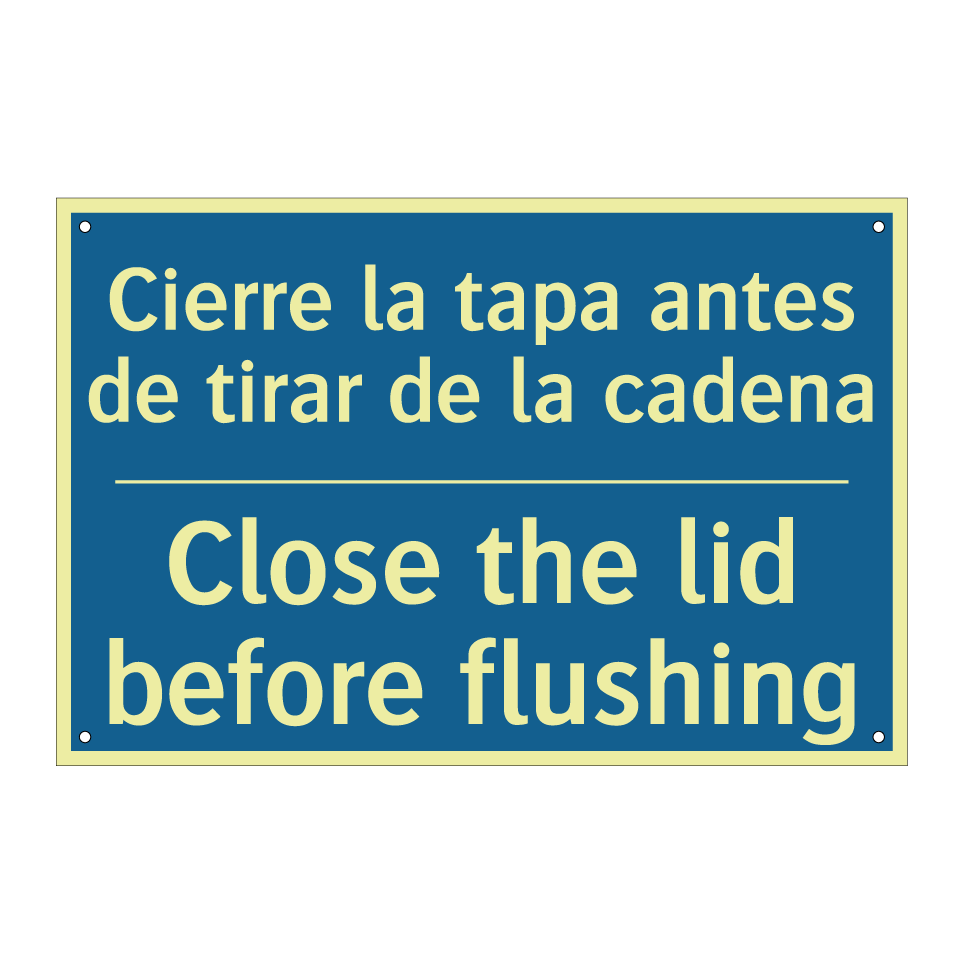 Cierre la tapa antes de tirar /.../ - Close the lid before flushing