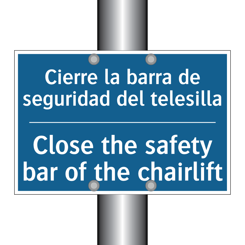Cierre la barra de seguridad del /.../ - Close the safety bar of the chairlift /.../