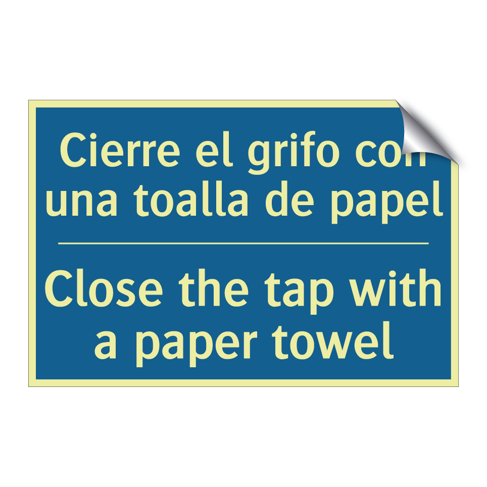 Cierre el grifo con una toalla /.../ - Close the tap with a paper towel /.../