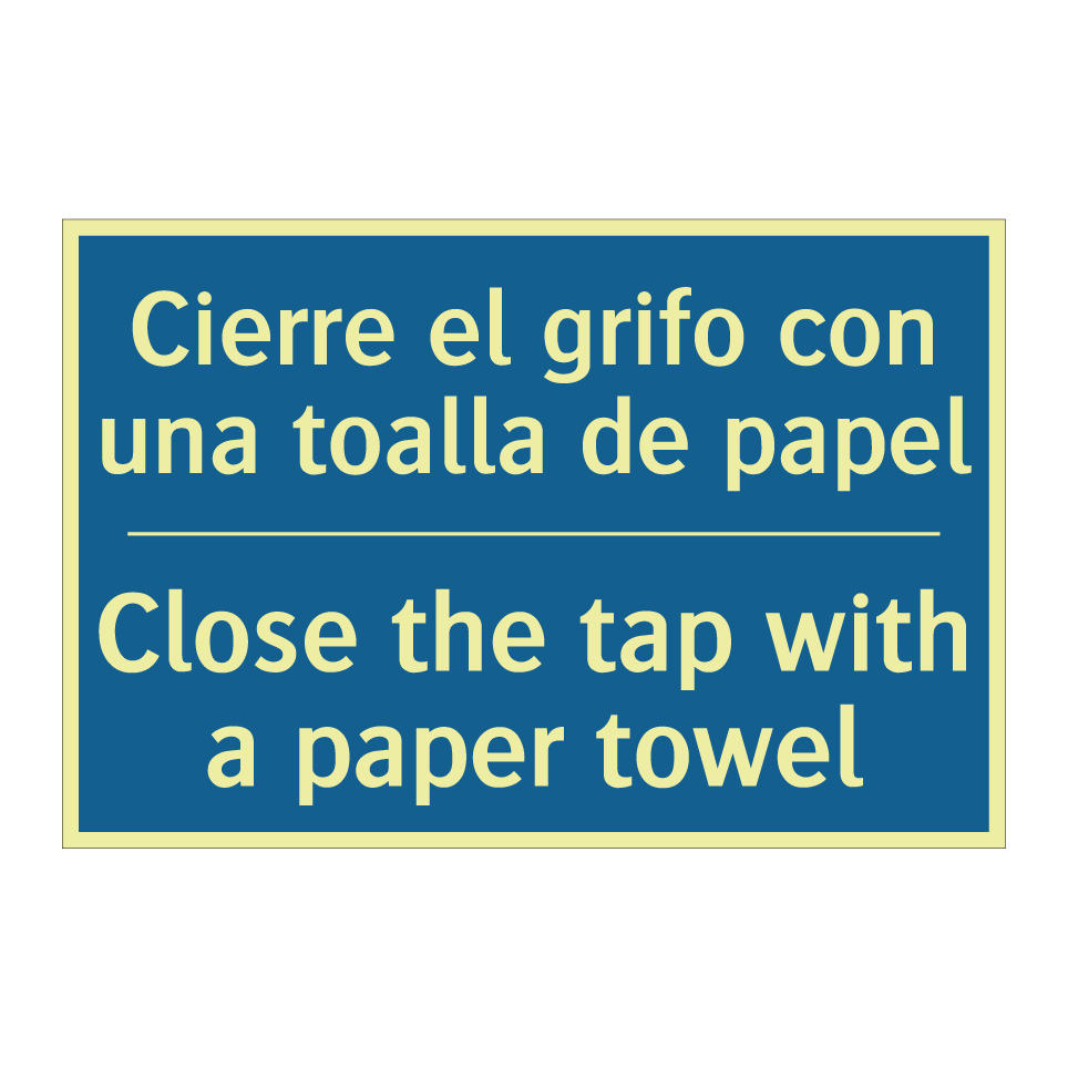 Cierre el grifo con una toalla /.../ - Close the tap with a paper towel /.../