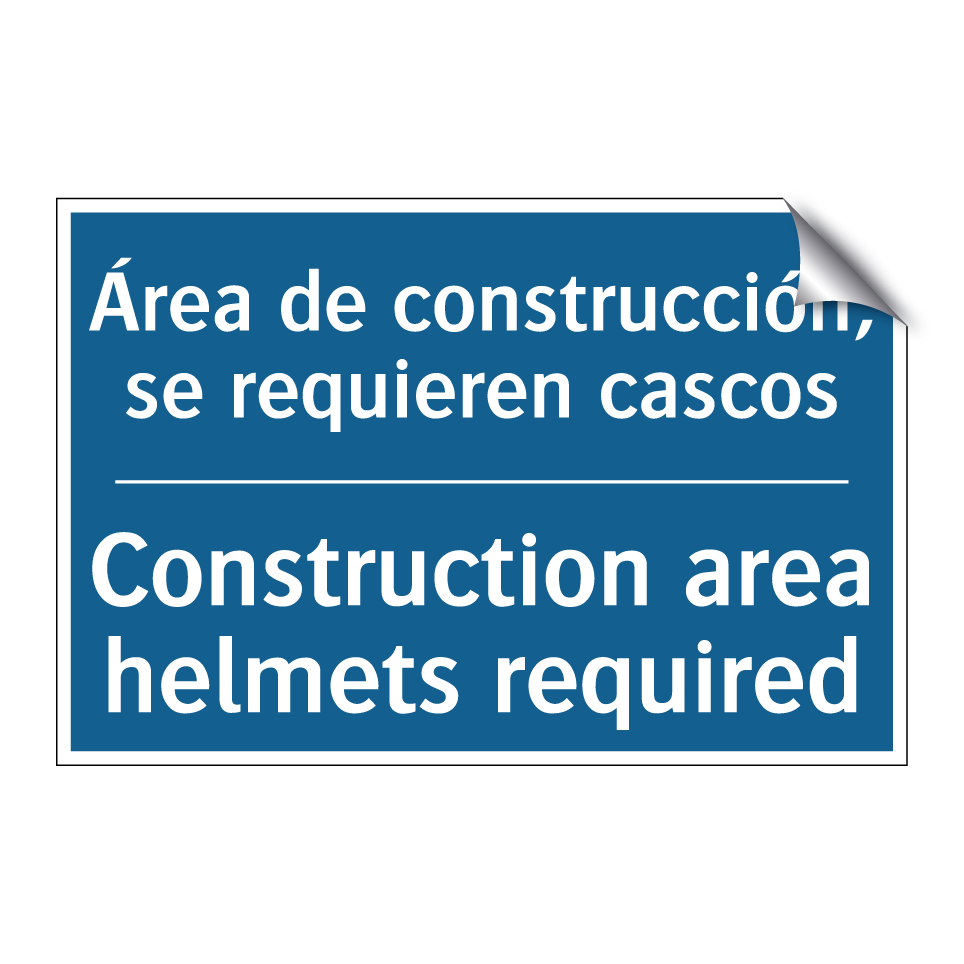 Área de construcción, se requieren /.../ - Construction area helmets required /.../
