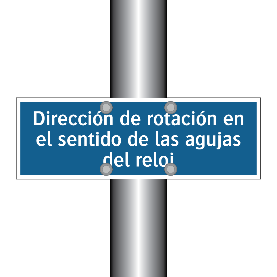 Dirección de rotación en el sentido de las agujas del reloj