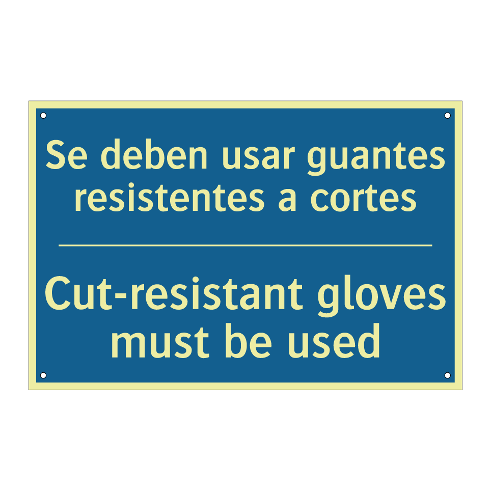 Se deben usar guantes resistentes /.../ - Cut-resistant gloves must be used /.../