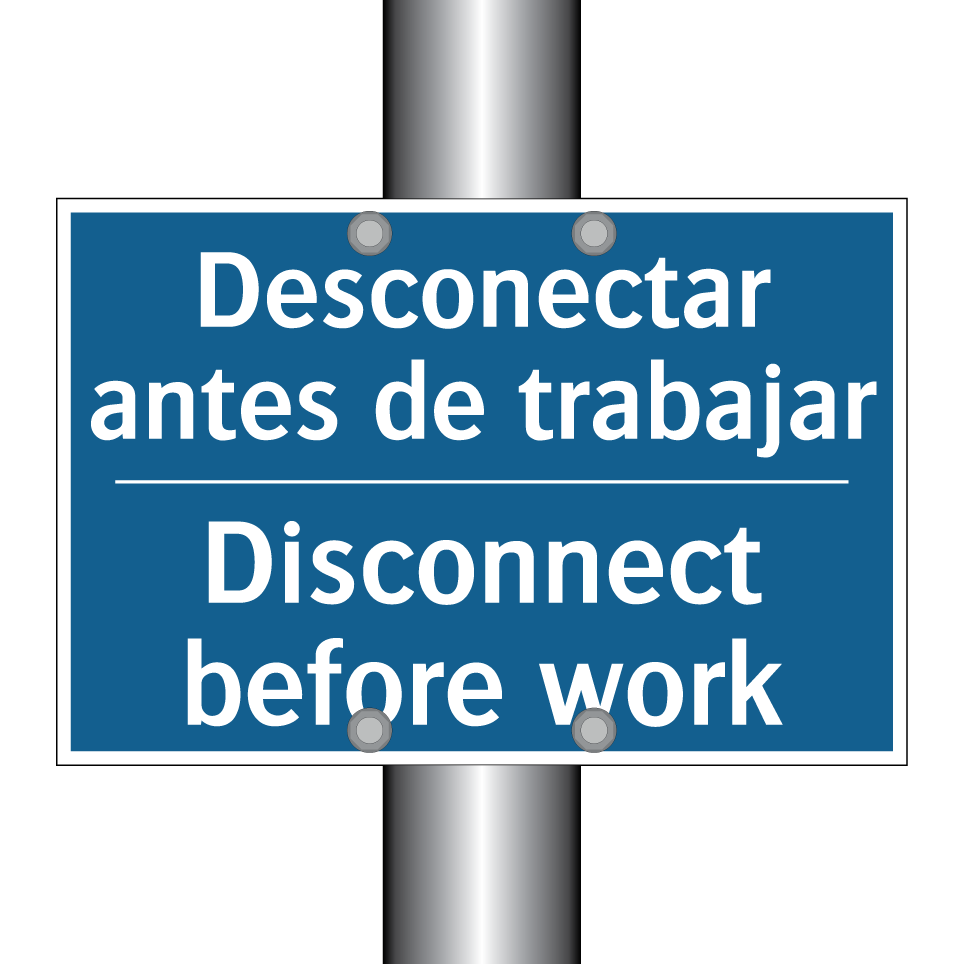 Desconectar antes de trabajar - Disconnect before work