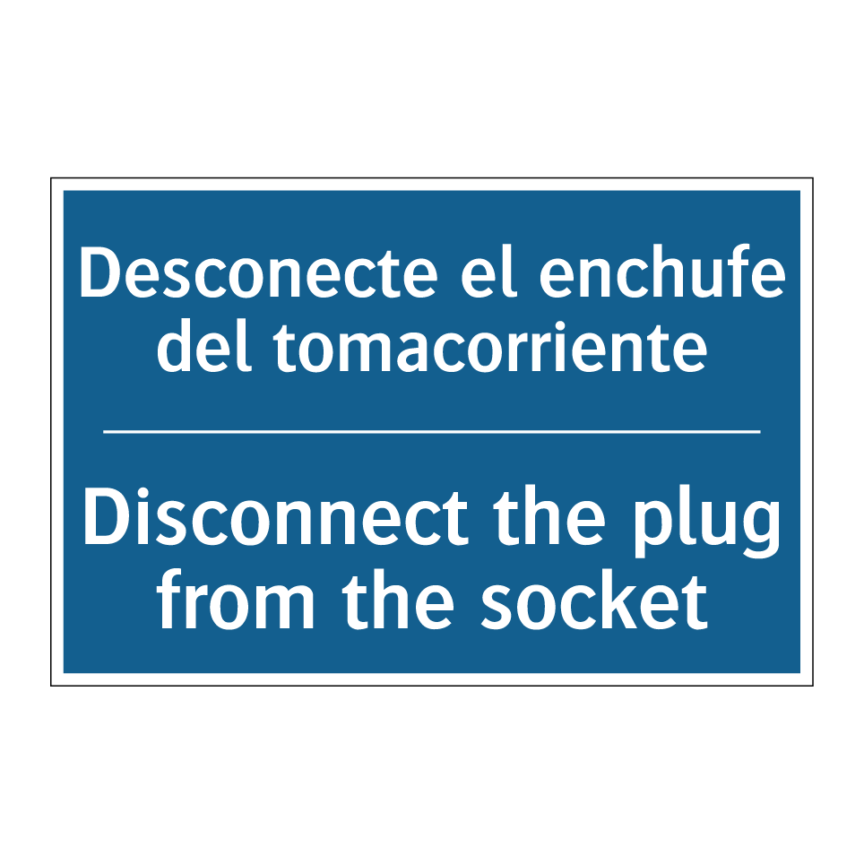 Desconecte el enchufe del tomacorriente /.../ - Disconnect the plug from the socket /.../