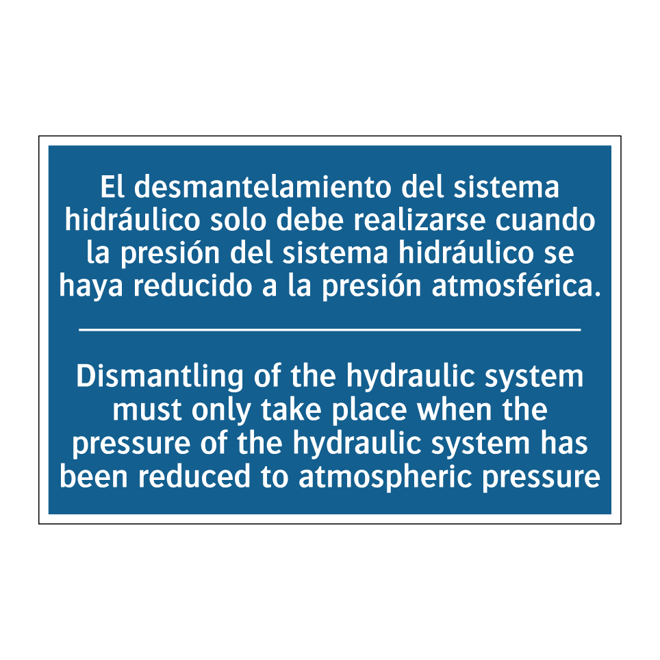 El desmantelamiento del sistema /.../ - Dismantling of the hydraulic system /.../