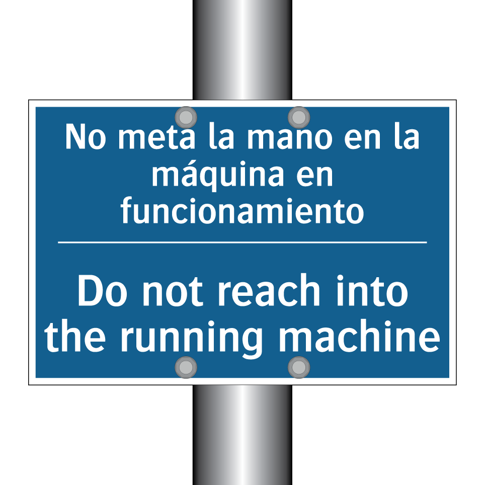 No meta la mano en la máquina /.../ - Do not reach into the running /.../