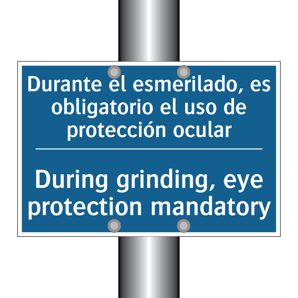 Durante el esmerilado, es obligatorio /.../ - During grinding, eye protection /.../
