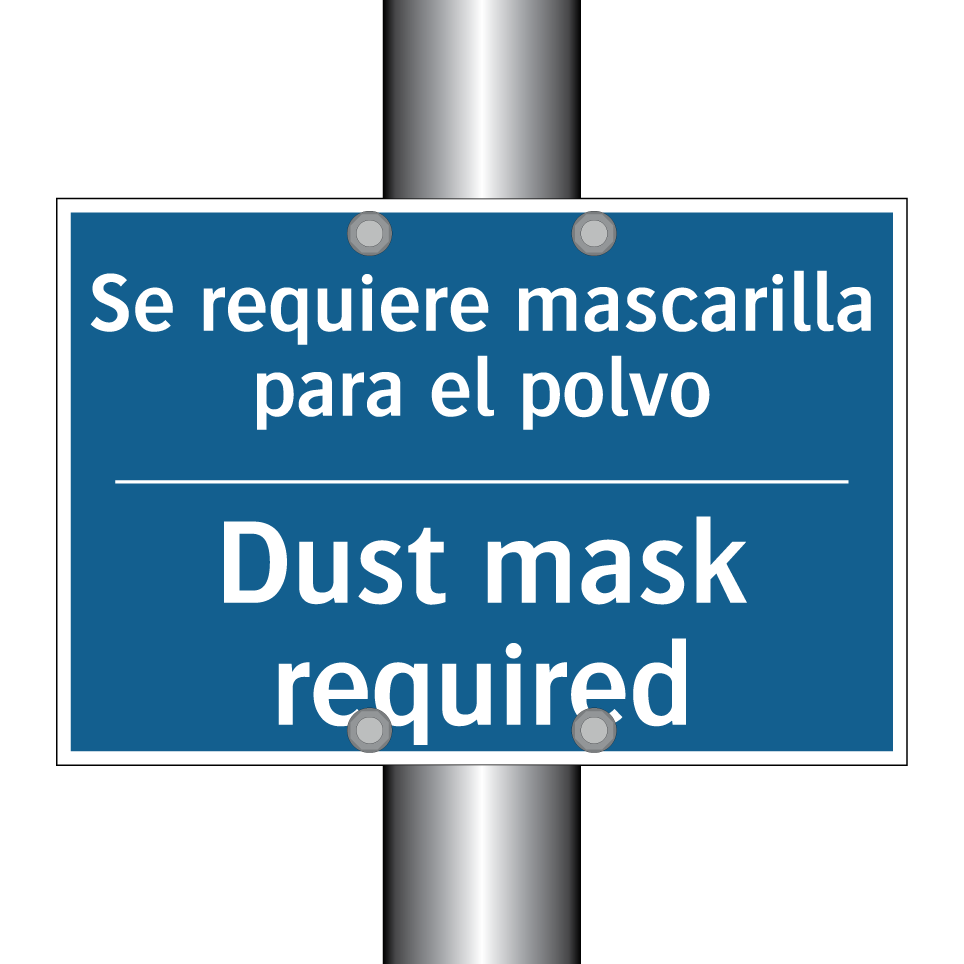 Se requiere mascarilla para el /.../ - Dust mask required