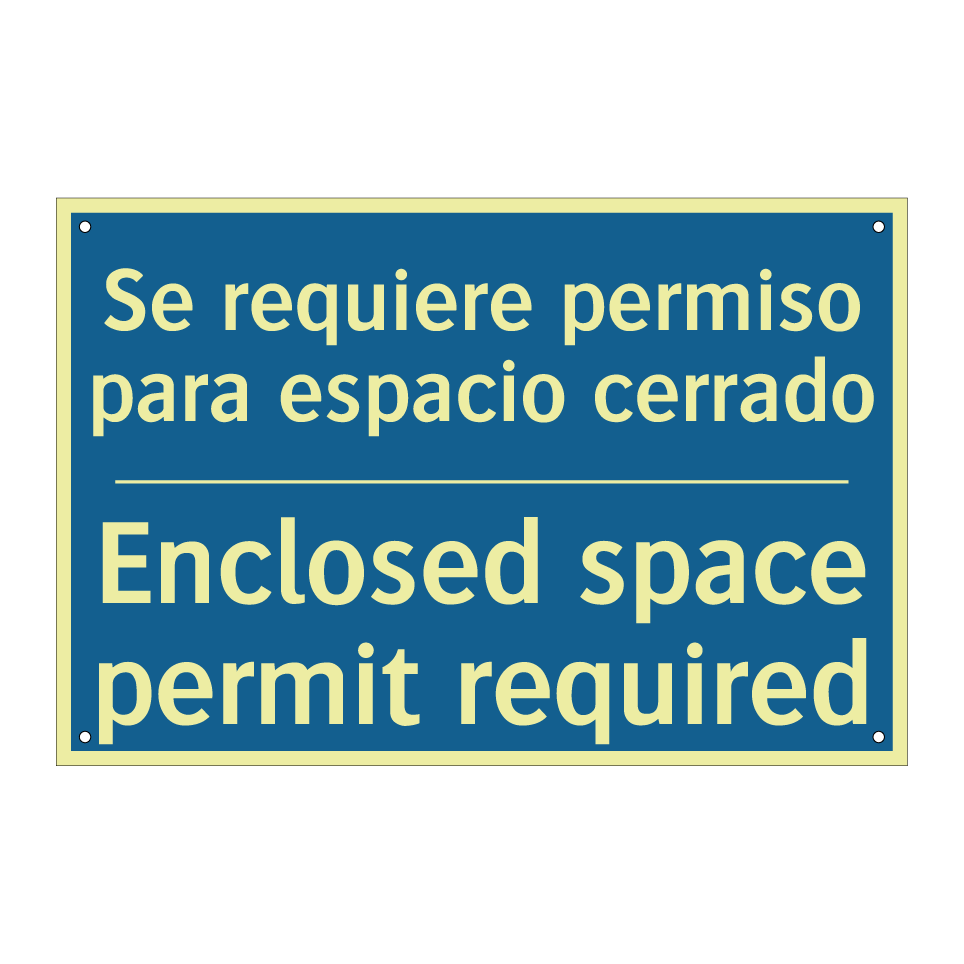 Se requiere permiso para espacio /.../ - Enclosed space permit required