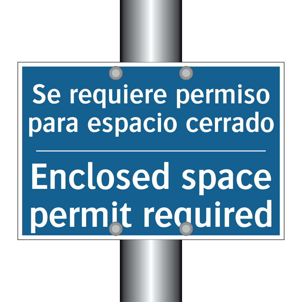 Se requiere permiso para espacio /.../ - Enclosed space permit required