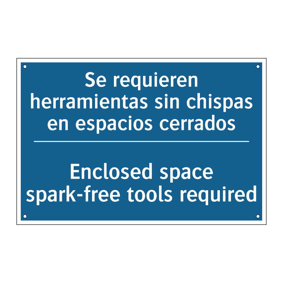 Se requieren herramientas sin /.../ - Enclosed space spark-free tools /.../