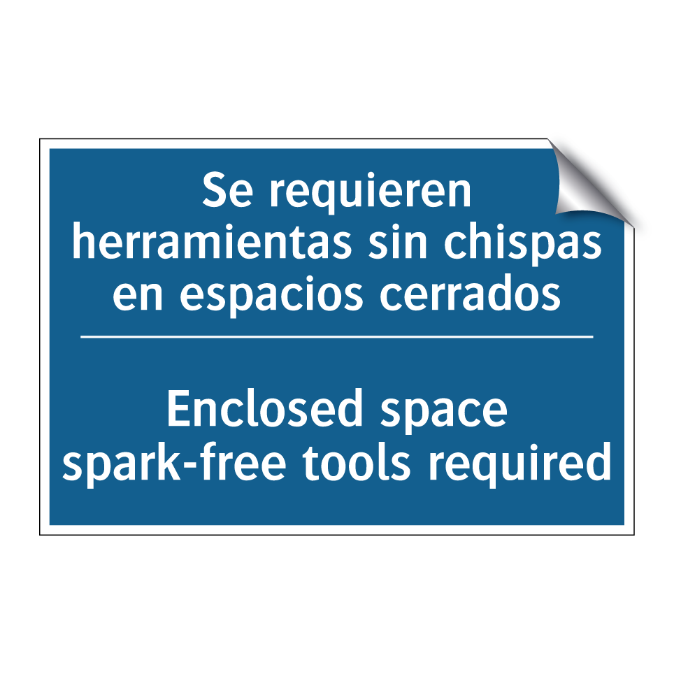 Se requieren herramientas sin /.../ - Enclosed space spark-free tools /.../