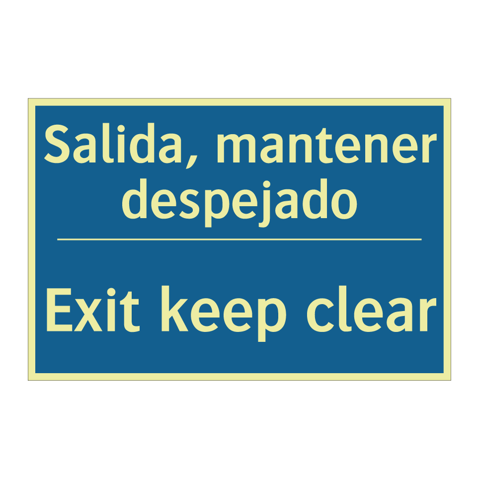 Salida, mantener despejado - Exit keep clear