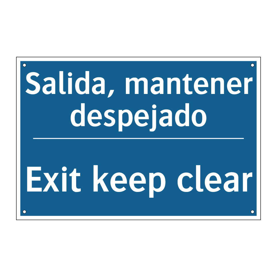 Salida, mantener despejado - Exit keep clear