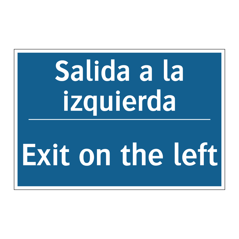Salida a la izquierda - Exit on the left