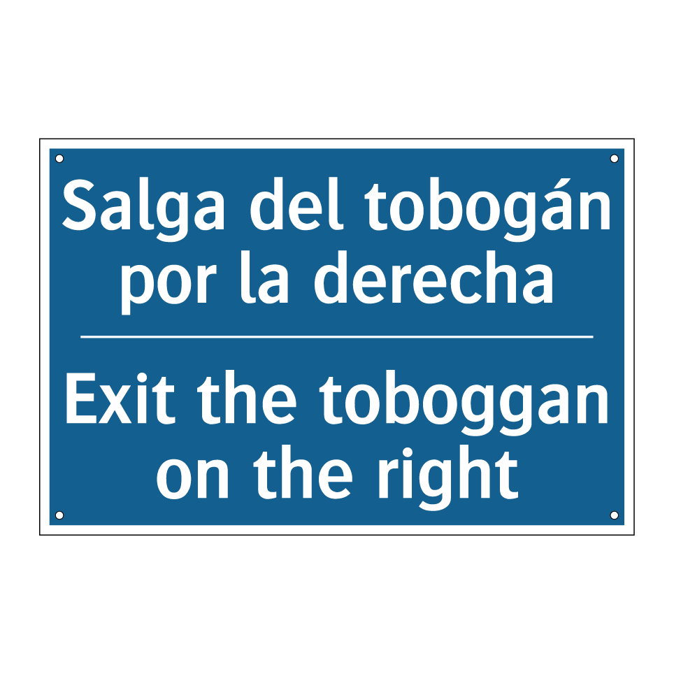 Salga del tobogán por la derecha /.../ - Exit the toboggan on the right