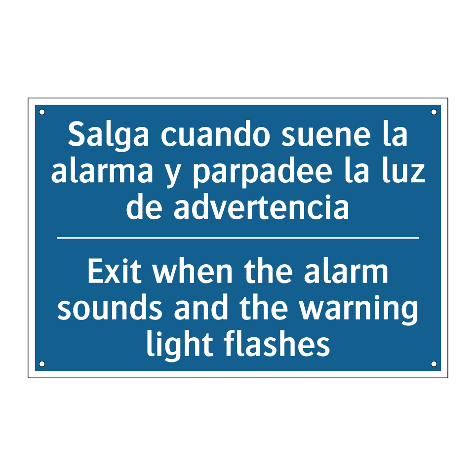 Salga cuando suene la alarma y /.../ - Exit when the alarm sounds and /.../
