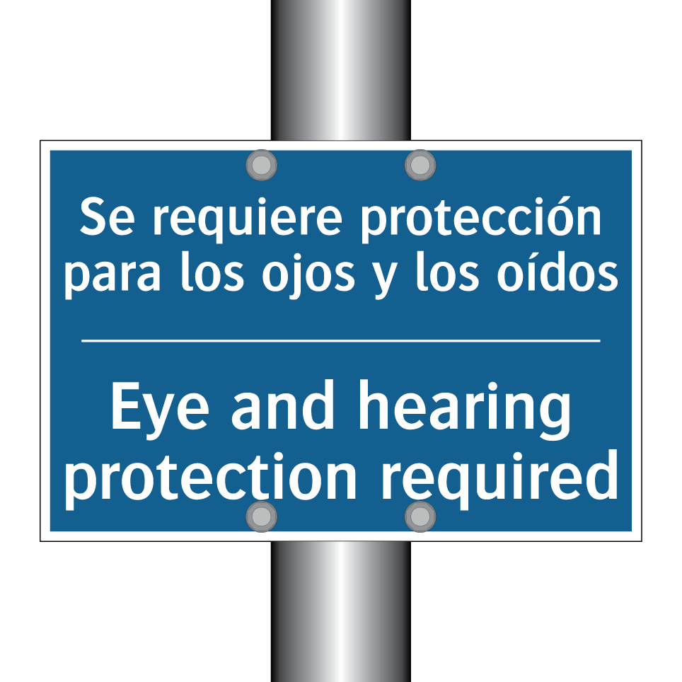 Se requiere protección para los /.../ - Eye and hearing protection required /.../