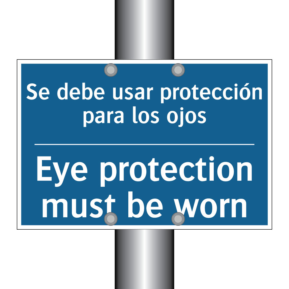 Se debe usar protección para los /.../ - Eye protection must be worn
