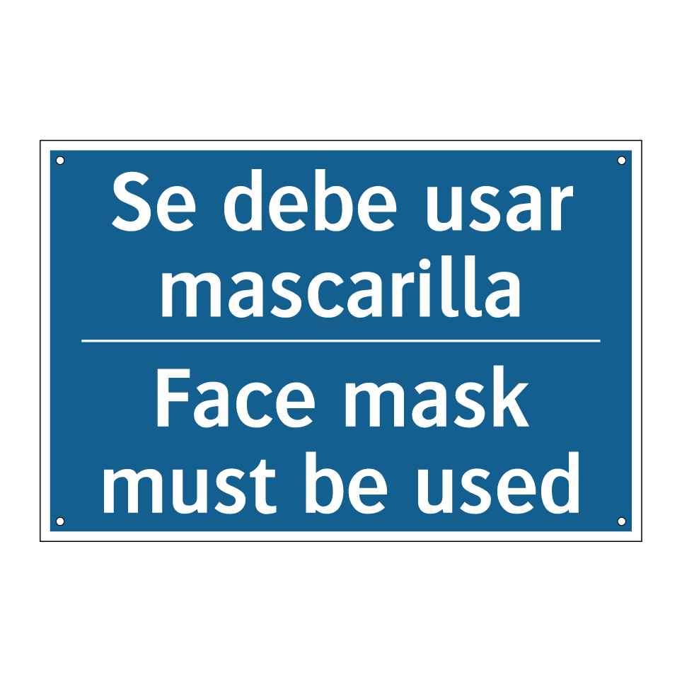 Se debe usar mascarilla - Face mask must be used