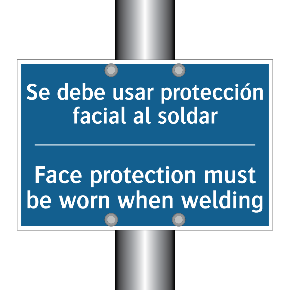 Se debe usar protección facial /.../ - Face protection must be worn when /.../