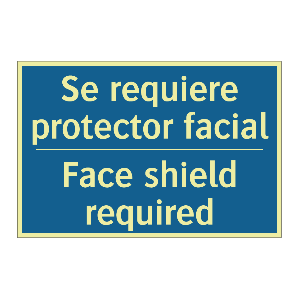 Se requiere protector facial - Face shield required