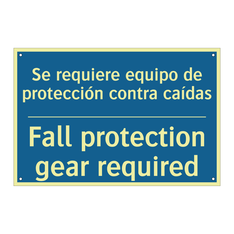 Se requiere equipo de protección /.../ - Fall protection gear required